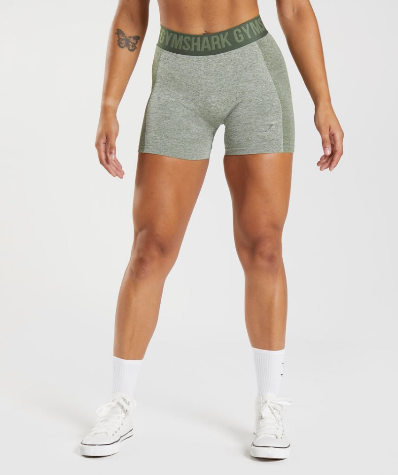 Szorty Gymshark Flex Damskie Szare Oliwkowe | PL 794FGE